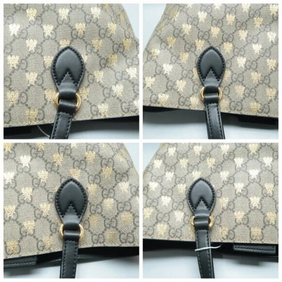 GUCCI Brown Bee Canvas Satchel 600-031425 - Picture 5 of 12